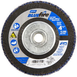 Norton® BlueFire 4 1/2" X 5/8" - 11 P40 Grit Type 29 Flap Disc