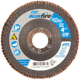 Norton® BlueFire 4 1/2" X 7/8" P60 Grit Type 29 Flap Disc