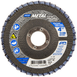 Norton® Metal 4 1/2" X 7/8" P60 Grit Type 29 Flap Disc