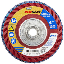 Norton® Red Heat R961 4 1/2" X 5/8" - 11 P60 Grit Type 27 Flap Disc