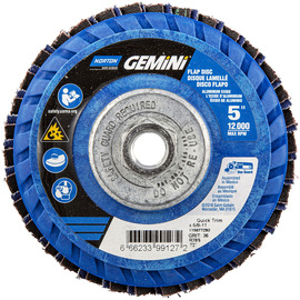 Norton® Gemini 5" X 5/8" - 11 P36 Grit Type 27 Flap Disc