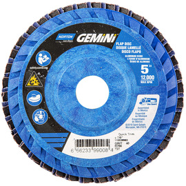 Norton® Gemini 5" X 7/8" P40 Grit Type 27 Flap Disc