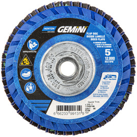 Norton® Gemini 5" X 5/8" - 11 P80 Grit Type 27 Flap Disc