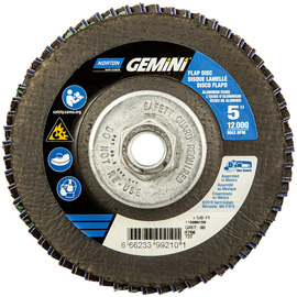 Norton® Gemini 5" X 5/8" - 11 P80 Grit Type 27 Flap Disc