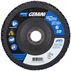 Norton® Gemini 6" X 7/8" P36 Grit Type 27 Flap Disc