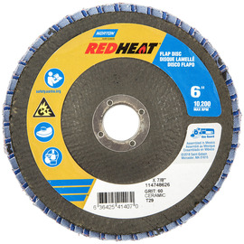 Norton® Red Heat R961 6" X 7/8" P60 Grit Type 29 Flap Disc