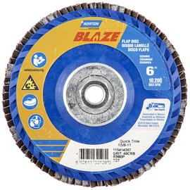 Norton® Blaze 6" X 5/8" - 11 40 Grit Type 27 Flap Disc