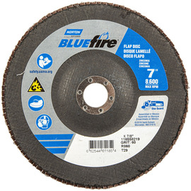 Norton® BlueFire 7" X 7/8" P60 Grit Type 29 Flap Disc