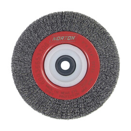 Norton® 6" X 1/2" - 2" BlueFire Carbon Steel Bench Wheel Brush