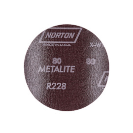 Norton® 5" Dia 80 Grit Metalite R228 Aluminum Oxide PSA Disc