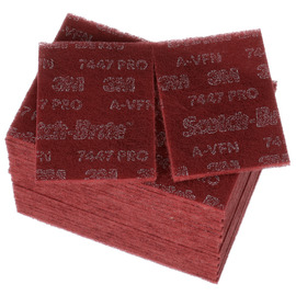 3M™ 6" X 9" Very Fine Grade Aluminum Oxide Scotch-Brite™ Red Hand Pad