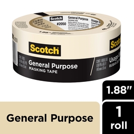 3M™ 1.88" X 60.1 yd Tan Scotch® 2050 Crepe Paper Masking Tape