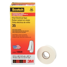 3M™ 0.75" X 66 ft White Scotch® 7 mil PVC Tapes