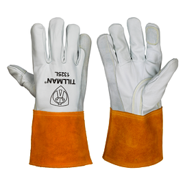 Tillman® X-Large Pearl And Bourbon Brown Top Grain Goatskin And  Split Cowhide Unlined Lined TIG Welders Gloves