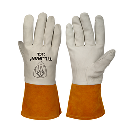 Tillman® Large Pearl And Bourbon Brown Top Grain Kidskin And  Split Cowhide Unlined Lined TIG Welders Gloves