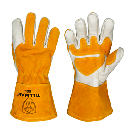 Tillman® X-Large Pearl And Bourbon Brown Top Grain Cowhide And Split Cowhide Fleece Lined MIG Welders Gloves