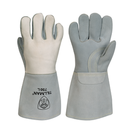 Tillman® Large 14" Pearl Top Grain Elk skin | Rough Side Out Elk Skin | Split cowhide Cotton/ Foam Lined Back Lined Stick Welders Gloves