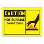 AccuformNMC™ 3 1/2" X 5" Black/Red/Yellow Vinyl Equipment Safety Label "CAUTION HOT SURFACE DO NOT TOUCH (With Graphic)"