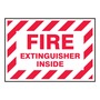 AccuformNMC™ 3 1/2" X 5" Red/White Vinyl Fire Safety Label "FIRE EXTINGUISHER INSIDE"