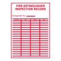 AccuformNMC™ 5" X 3 1/2" Red/White Vinyl Fire Safety Label "FIRE EXTINGUISHER INSPECTION RECORD"