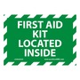 AccuformNMC™ 3 1/2" X 5" Green/White Vinyl First Aid Safety Label "FIRST AID KIT LOCATED INSIDE"