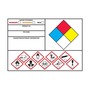 AccuformNMC™ 3 1/2" X 5" Red/Black/Yellow/Blue/Orange/White Poly HAZ-COM Label "HAZARD STATEMENT DANGER__WARNING__N/A__PRODUCT ID:___PPE CODE:___HAZARD/PRECAUTIONARY INFORMATION:___ (With Graphics)"