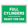 AccuformNMC™ 7" X 10" Green/White Aluminum Safety Sign "FULL CYLINDERS READY FOR USE"