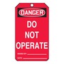 AccuformNMC™ 5 3/4" X 3 1/4" Black/Red/White RP-Plastic Safety Tag "DANGER DO NOT OPERATE SIGNED BY:___DATE:___/DANGER DO NOT REMOVE THIS TAG! TO DO SO WITHOUT AUTHORITY WILL MEAN DISCIPLINARY ACTION! IT IS HERE FOR A PURPOSE REMARKS:___"