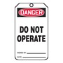 AccuformNMC™ 5 3/4" X 3 1/4" Black/Red/White PF-Cardstock Safety Tag "DANGER DO NOT OPERATE SIGNED BY:___DATE:___/DANGER DO NOT REMOVE THIS TAG! REMARKS:___"