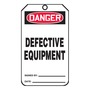 AccuformNMC™ 5 3/4" X 3 1/4" Black/Red/White Cardstock Accident Prevention/Safety Tag "DANGER DEFECTIVE EQUIPMENT"