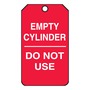 AccuformNMC™ 5 3/4" X 3 1/4" Red/White RP-Plastic Cylinder Status Tag "EMPTY CYLINDER DO NOT USE"