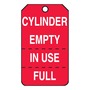 AccuformNMC™ 5 3/4" X 3 1/4" Red/White PF-Cardstock Cylinder Status Tag "CYLINDER EMPTY/ IN USE/FULL"