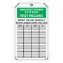 AccuformNMC™ 5 3/4" X 3 1/4" Black/Green/White PF-Cardstock Equipment Status Tag "EMERGENCY SHOWER & EYEWASH TEST RECORD INSPECT THIS UNIT CAREFULLY BEFORE SIGNING INSPECTION CARD"