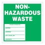 AccuformNMC™ 6" X 6" Green/White Poly Non-Regulated Waste Label "NON-HAZARDOUS WASTE SHIPPER___ADDRESS___CITY, STATE, ZIP___CONTENTS___"