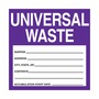 AccuformNMC™ 4" X 4" Purple/White Paper Hazardous Waste Label "UNIVERSAL WASTE..."