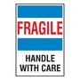 AccuformNMC™ 6" X 4" Blue/Red/Black/White Paper International Shipping Label "FRAGILE HANDLE WITH CARE"