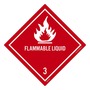 AccuformNMC™ 4" x 4" Red/White Poly HAZARD CLASS 3 Label "FLAMMABLE LIQUID 3 (With Graphic)"