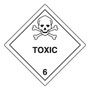 AccuformNMC™ 4" x 4" Black/White Poly HAZARD CLASS 6 Label "TOXIC 6 (With Graphic)"