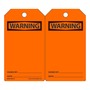 AccuformNMC™ 5 3/4" X 3 1/4" Black/Orange PF-Cardstock Safety Tag "WARNING SIGNED BY:___DATE:___"