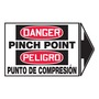 AccuformNMC™ 3 1/2" X 5" Red/Black/White Vinyl Equipment Safety Label "DANGER PINCH POINT (Spanish Bilingual)"