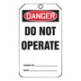 AccuformNMC™ 4 1/4" X 2 1/8" Black/Red/White RP-Plastic Equipment Status Tag "DANGER DO NOT OPERATE SIGNED BY:___DATE:___/DANGER DO NOT REMOVE THIS TAG! TO DO SO WITHOUT AUTHORITY WILL MEAN DISCIPLINARY ACTION! IT IS HERE FOR A PURPOSE REMARKS:___"