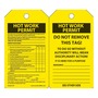 AccuformNMC™ 5 3/4" X 3 1/4" Black/Yellow PF-Cardstock Hot Work Status Tag "HOT WORK PERMIT"