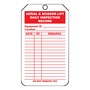 AccuformNMC™ 5 3/4" X 3 1/4" Red/White PF-Cardstock Scaffold Status Tag "AERIAL & SCISSOR LIFT DAILY INSPECTION RECORD"