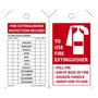 AccuformNMC™ 5 3/4" X 3 1/4" Black/Red/White PF-Cardstock Fire Inspection Tag "TO USE FIRE EXTINGUISHER PULL PIN AIM AT BASE OF FIRE SQUEEZE HANDLE SWEEP SIDE TO SIDE"