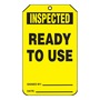 AccuformNMC™ 5 3/4" X 3 1/4" Black/Yellow PF-Cardstock Equipment Status Tag "INSPECTED READY TO USE"