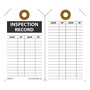 AccuformNMC™ 5 3/4" X 3 1/4" Black/White RP-Plastic Inspection And Status Record Tag "INSPECTION RECORD DATE___BY___/DATE___BY___DAGE___BY___"