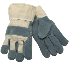 Memphis Glove Large Blue, Yellow And Black Select Shoulder Leather Palm Gloves With Fabric Back And Safety Cuff