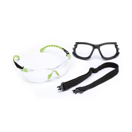 3M™ Solus™ Black And Green Safety Glasses With Clear Anti-Fog/Anti-Scratch Lens