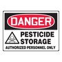 Accuform Signs® 10" X 14" Black/Red/White Plastic Safety Sign "DANGER PESTICIDE STORAGE AUTHORIZED PERSONNEL ONLY"