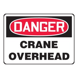 Accuform Signs® 10" X 14" Black/Red/White Aluminum Safety Sign "DANGER CRANE OVERHEAD"